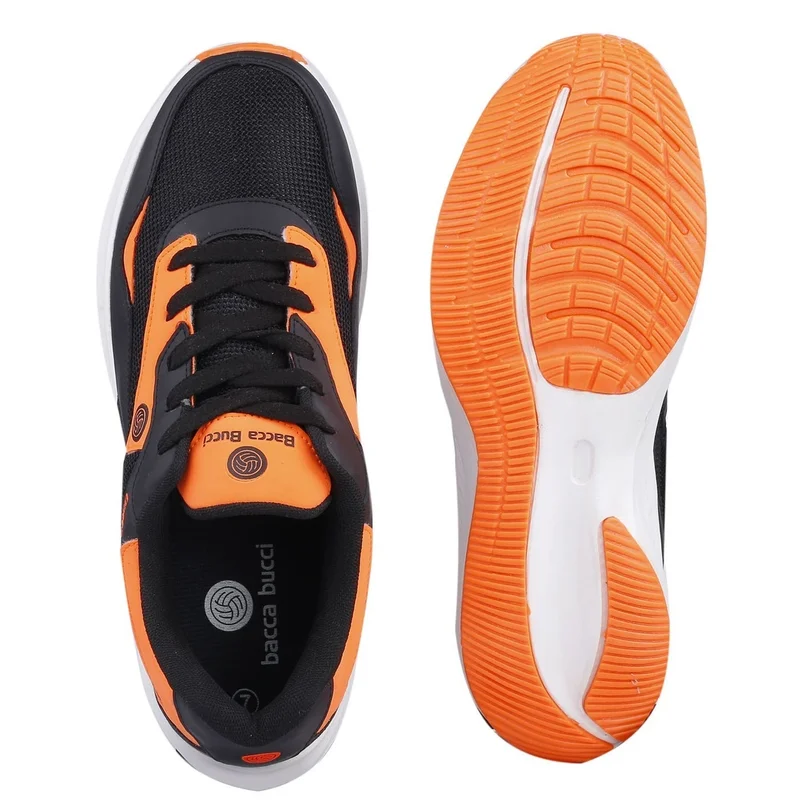 Bacca Bucci Black and Orange Jump Gym Shoes with Padded Insocks for Men | Best Price UAE